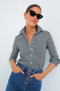 Black Large Check Long Sleeve Icon Shirt