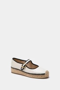 Sam Edelman Modern Ivory And Black Mackie Mary Jane Espadrille