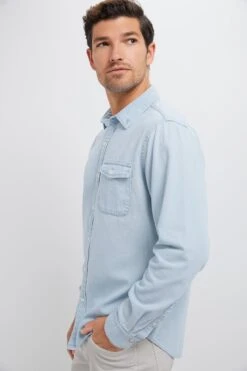 Light Blue Washed Denim Shirt -Urban Motion NZahbwqBmN7AEhJk385N89jD5IF8JOIy 1