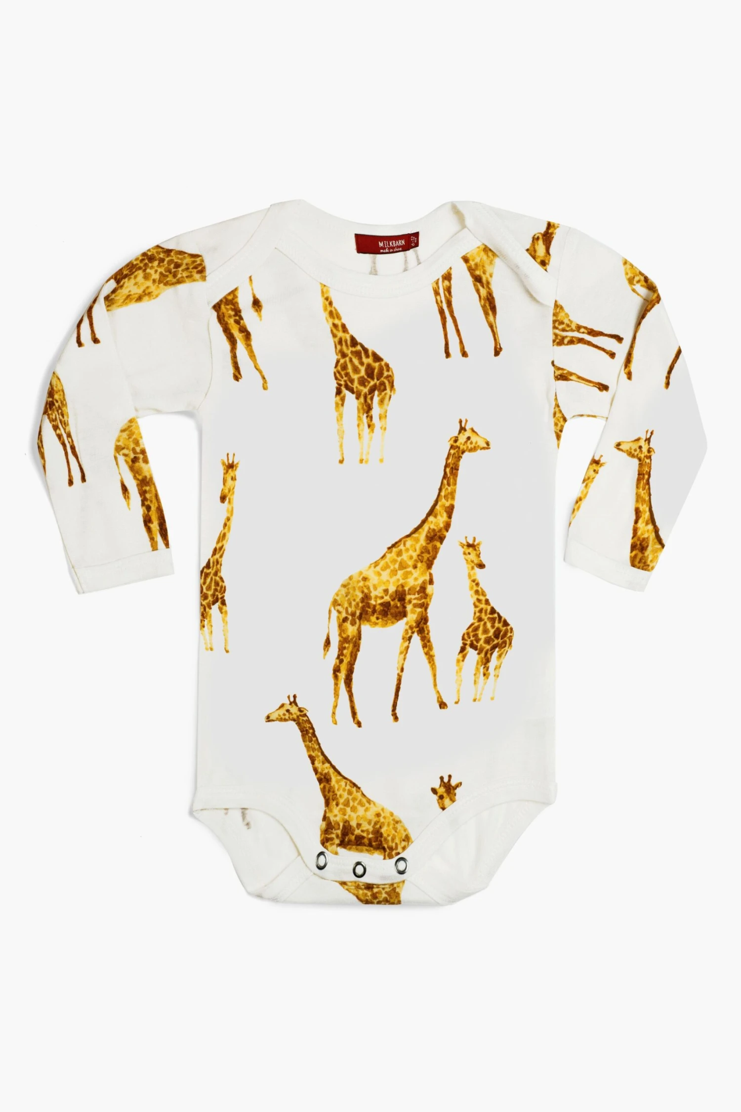 Orange Giraffe Bamboo Long Sleeve One Piece 3 Orange Giraffe Bamboo Long Sleeve One Piece