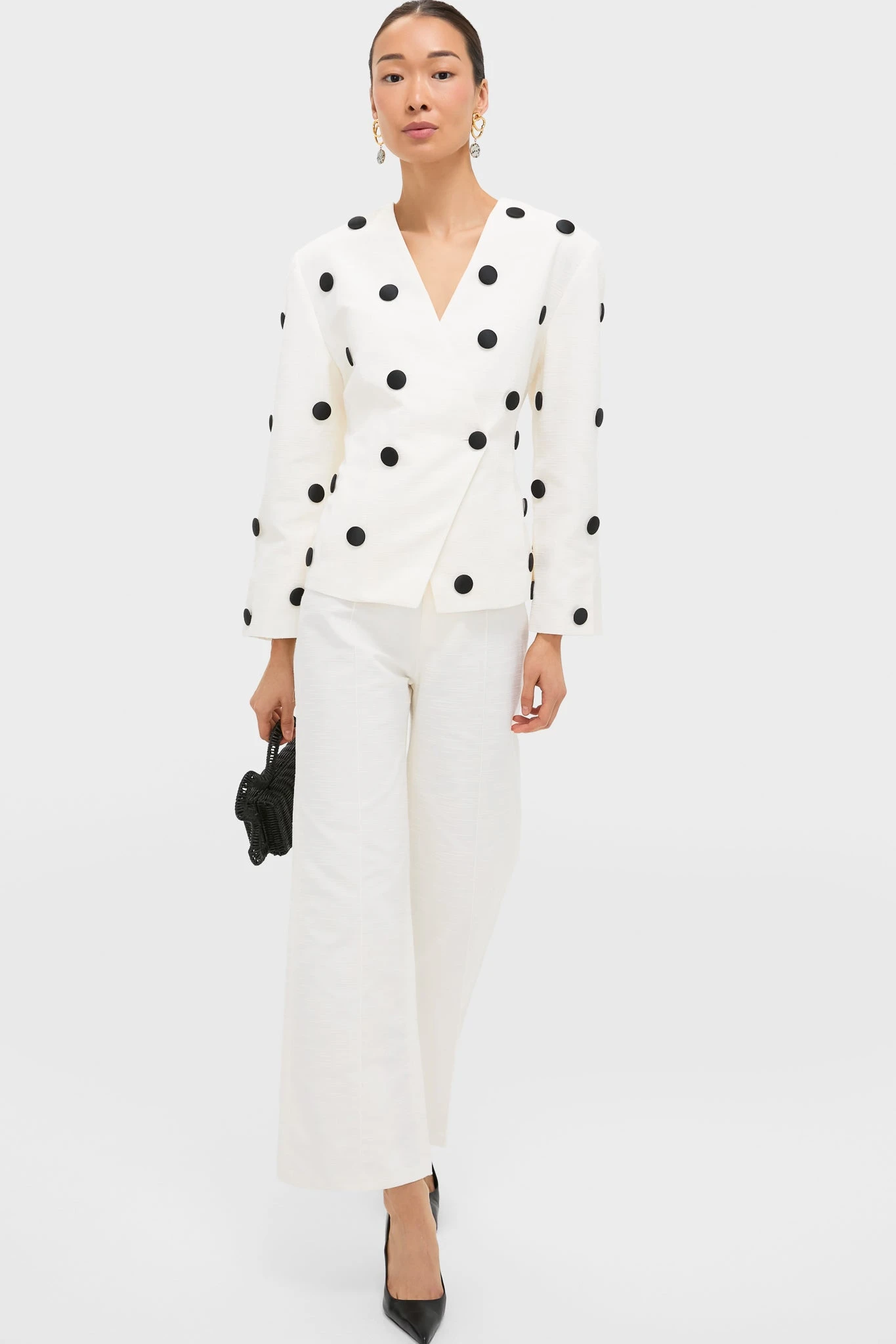 Black And Ecru Aloise Textured Buttons Jacket 4 Black And Ecru Aloise Textured Buttons Jacket - Image 2