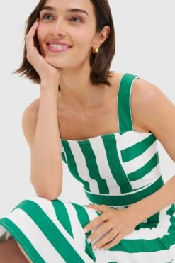 Green And White Striped Hooper Denim Midi Dress 12 Green And White Striped Hooper Denim Midi Dress -Urban Motion OfChUHLtIwo3dLX8d9sQSy0pIyg1t6Vn 1
