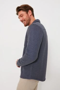 Marine Layer Navy Heather Oatmeal Corbet Quilted Overshirt -Urban Motion Ou6puffapyKeeM74Zw3SPSmPtnoytp7z 1