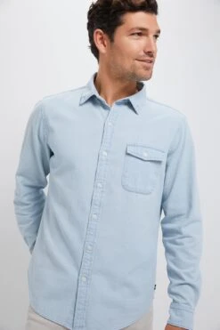 Light Blue Washed Denim Shirt -Urban Motion PFone0FTDrQH4oY9JJknl2YNx87QqSme 1