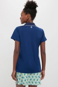 Navy And White Short Sleeve Performance Jersey Caroline Polo -Urban Motion Q0uUH4lmFLThJ7h5n3Kll1dCmoB0dXTo 1