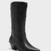 Black Leather Wilson Western Boots