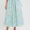 Little Lillies On Blue Evelyna Midi Skirt -Urban Motion QcvJ9AXHbIOuXzAkWtueupWuO19R8kHn 1