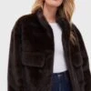 Ba&sh Faux Fur Chocolate Paros Coat