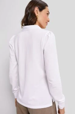 White Long Sleeve Pique Puff Sleeve Peggy Polo -Urban Motion R8HFgckTfIo6pAVudxucUKhzHIoILB5f 1