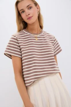 Mocha Stripe Parker Classic Tee