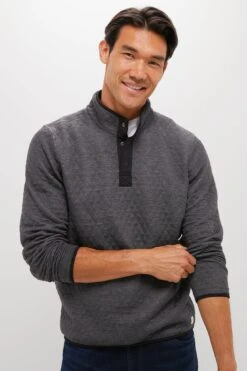 Marine Layer Charcoal Heather Gray Corbet Reversible Pullover
