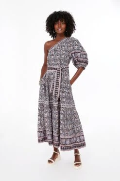 Lilac Amaki One Shoulder Swim Coverup