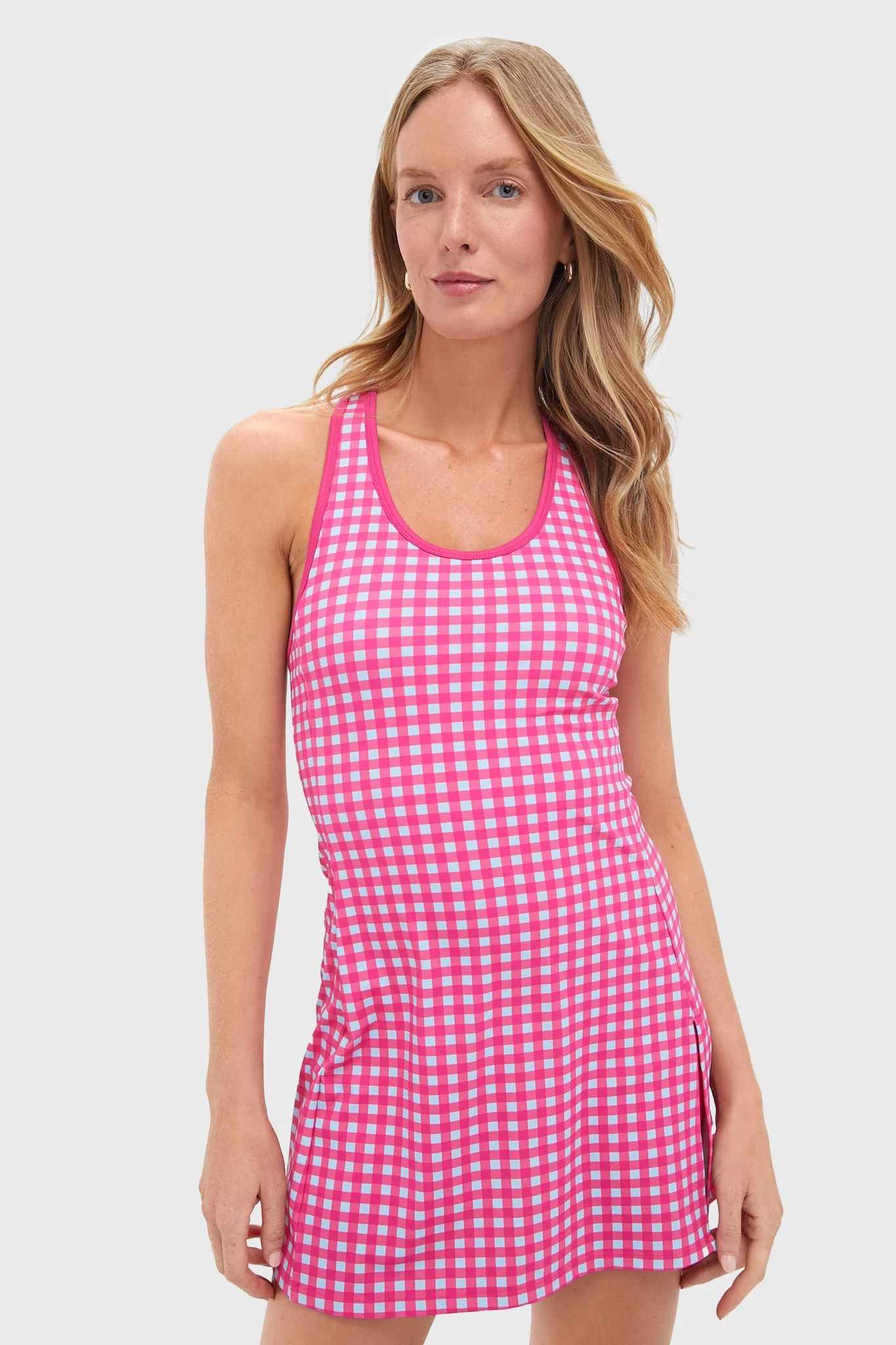 Gingham Sleeveless Dry Wick Tennis Dress 3 Gingham Sleeveless Dry Wick Tennis Dress