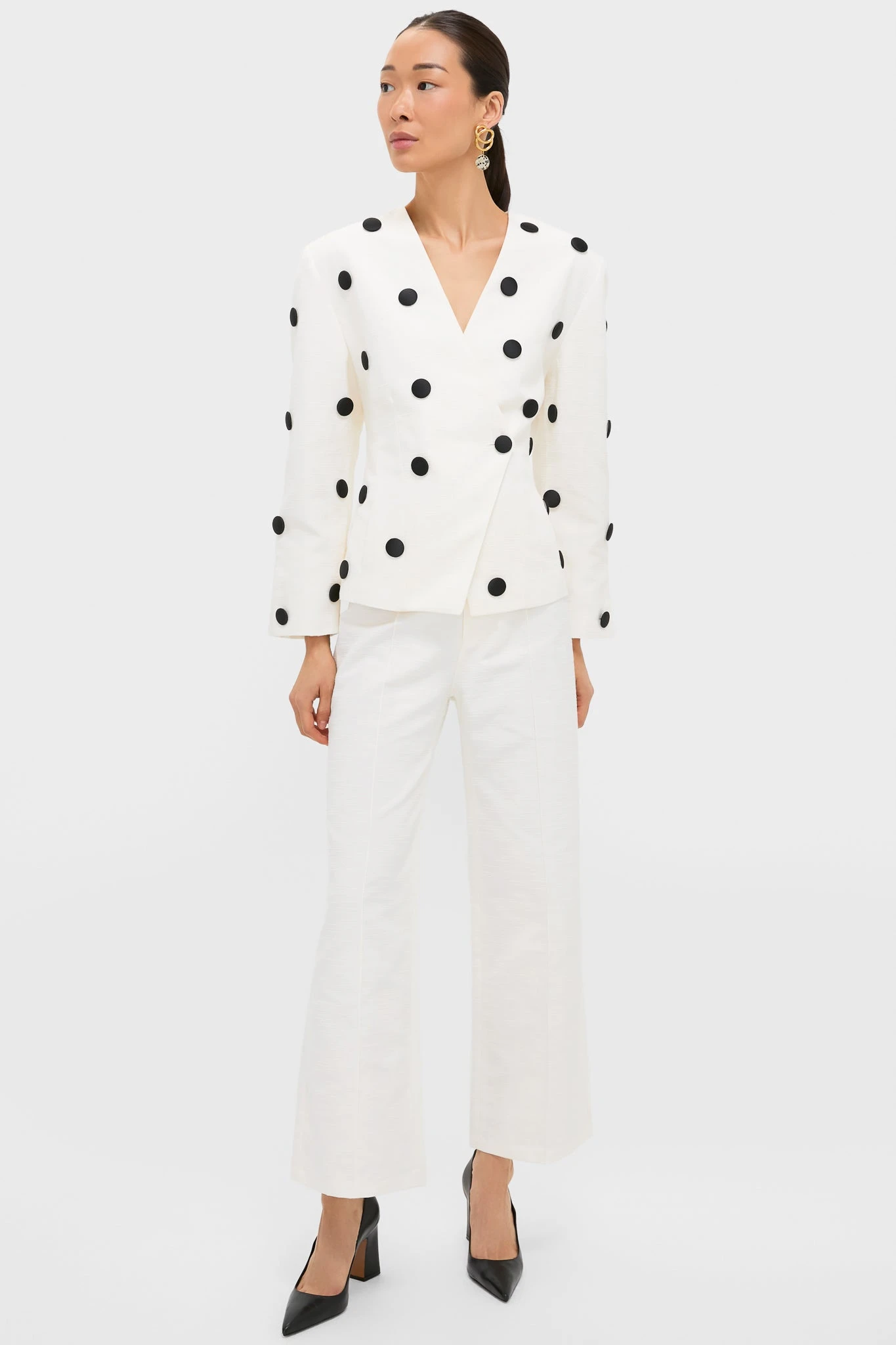 Black And Ecru Aloise Textured Buttons Jacket 8 Black And Ecru Aloise Textured Buttons Jacket - Image 6