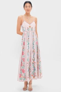 Farm Rio Delicate Forest Pink Maxi Dress