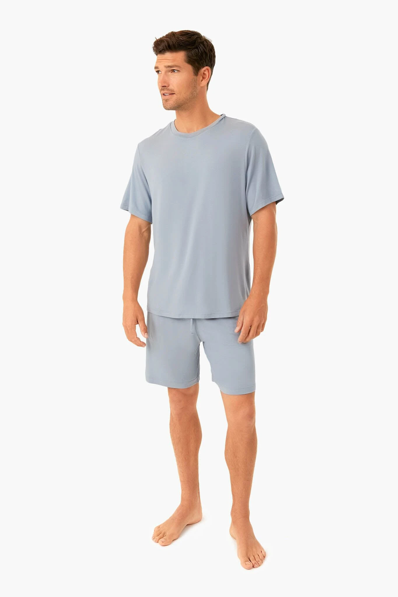 Eberjey Blue Fog Henry Mens Short PJ Set 4 Eberjey Blue Fog Henry Mens Short PJ Set - Image 2