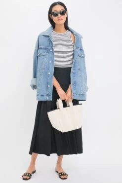 Black Atelier Pleated Maxi Skirt