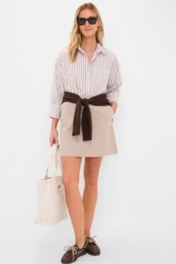 Khaki Chino Corbett Skirt