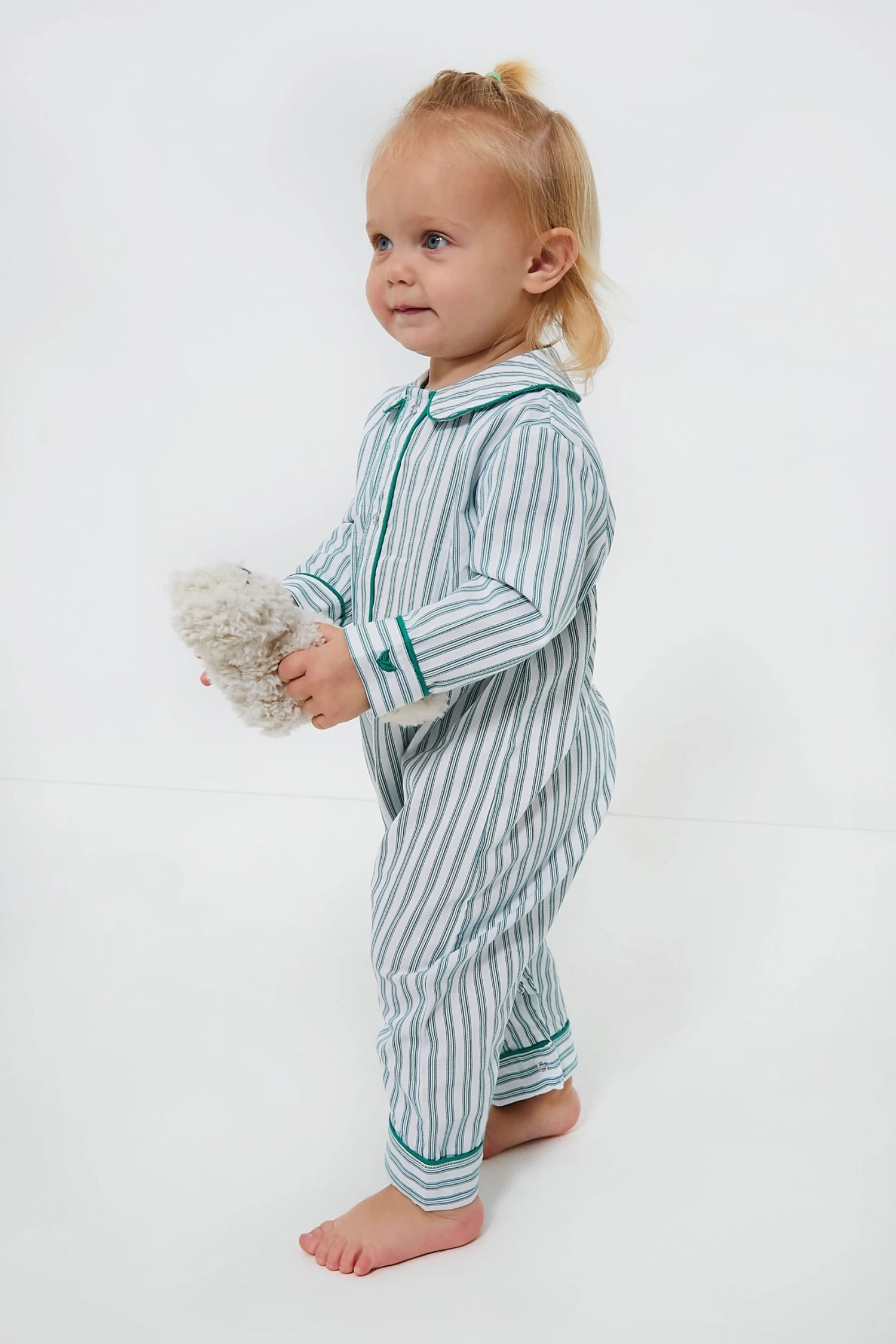 Infant Emerald Ticking Cambridge Romper 6 Infant Emerald Ticking Cambridge Romper - Image 4