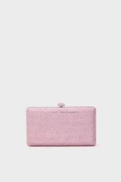 Pink Embellished Crystal Clutch