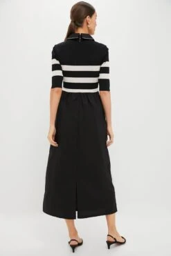 Black And Ivory Stripe Short Sleeve Marina Dress -Urban Motion Uq55dOh5ELEkjjxWrcjOeyWFGX0pgaFz 1