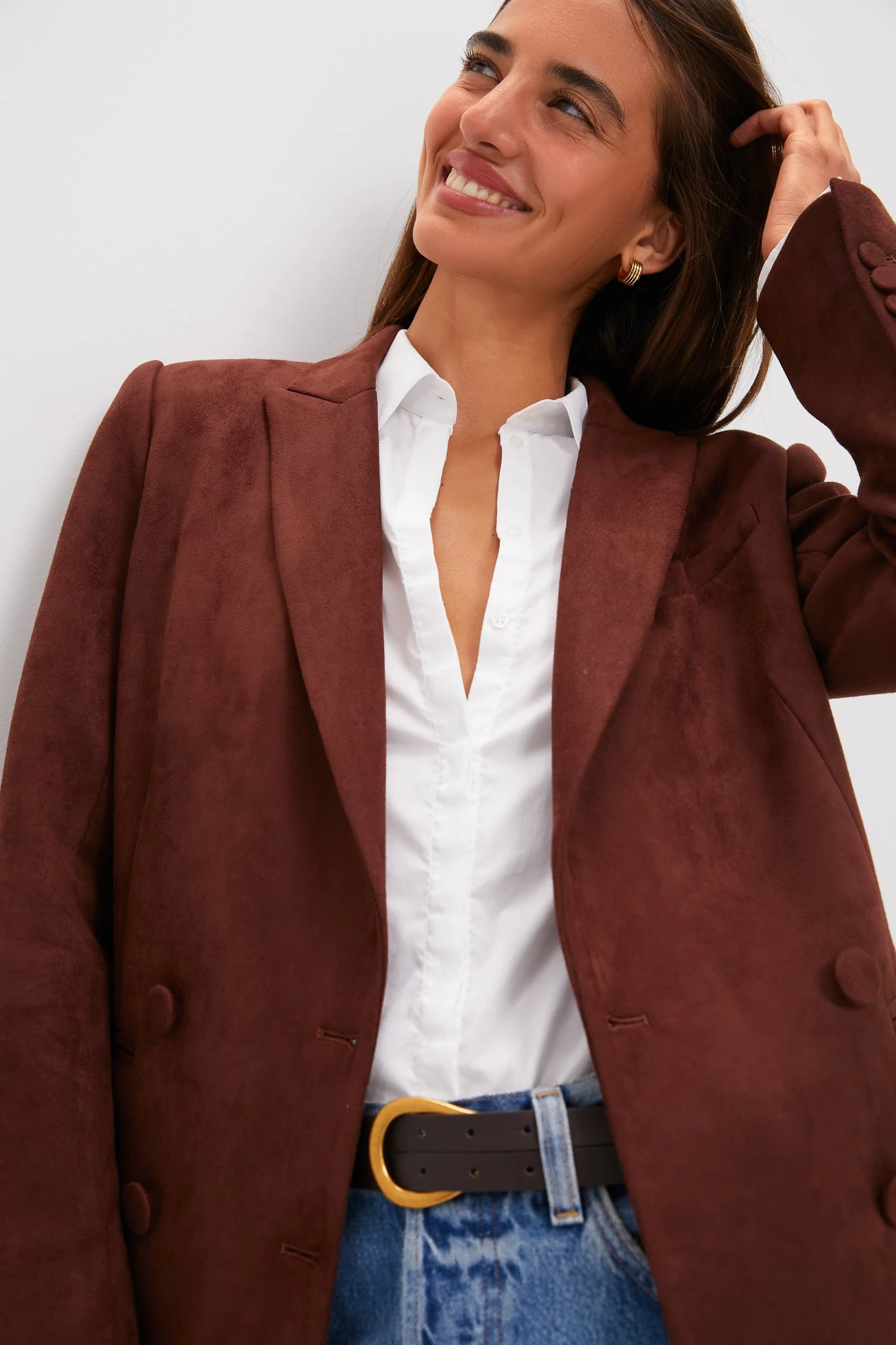Deep Mocha Vegan Suede Diana Blazer 7 Deep Mocha Vegan Suede Diana Blazer - Image 5