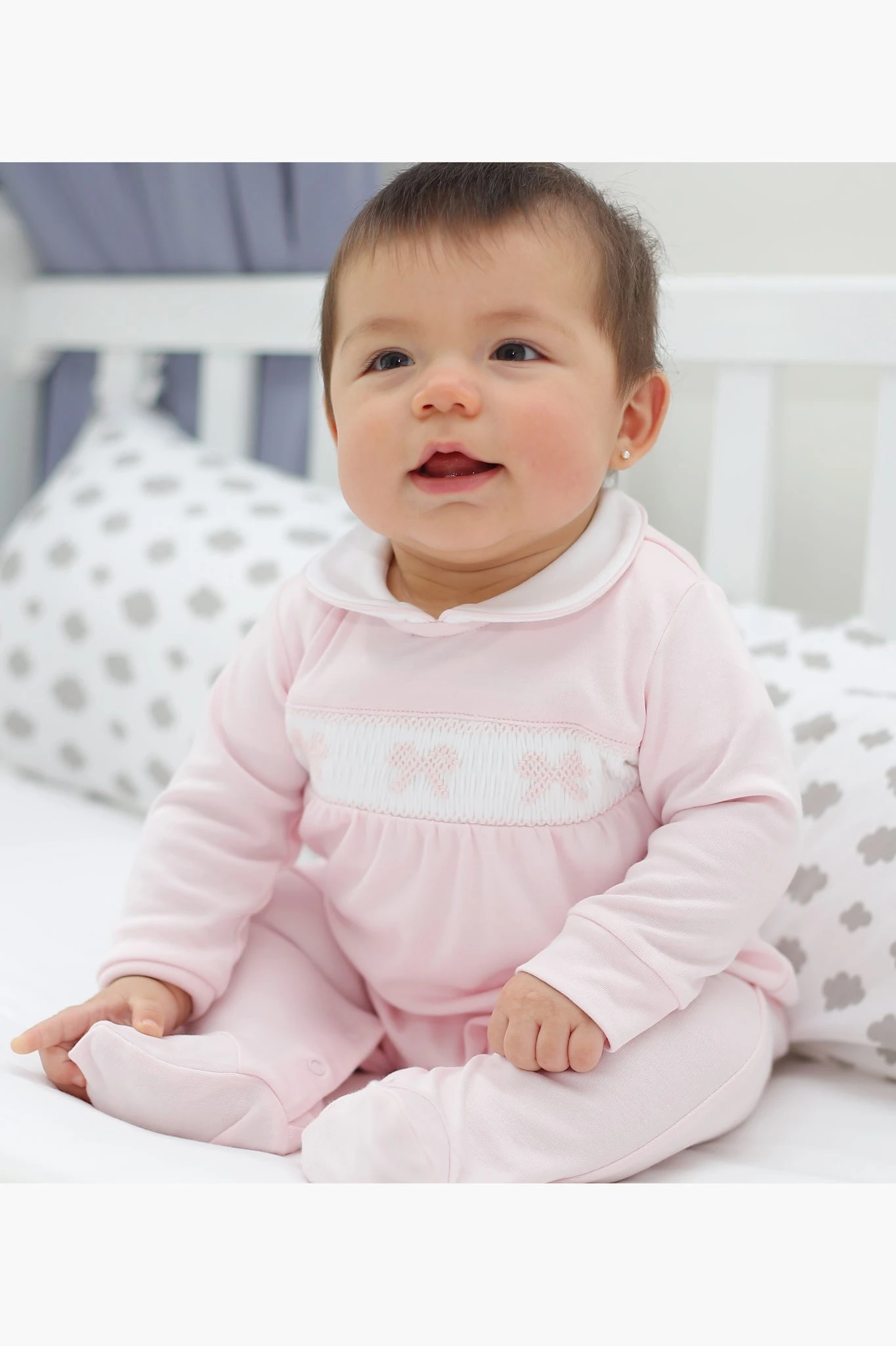 Bows Smocked Baby Girl Footie 4 Bows Smocked Baby Girl Footie - Image 2