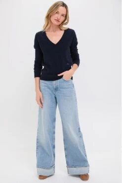 Navy Cashmere V-Neck Sweater 16 Navy Cashmere V-Neck Sweater -Urban Motion YT2ifKn4JHRREkOHCTSfDqWcdyMf30mg 1