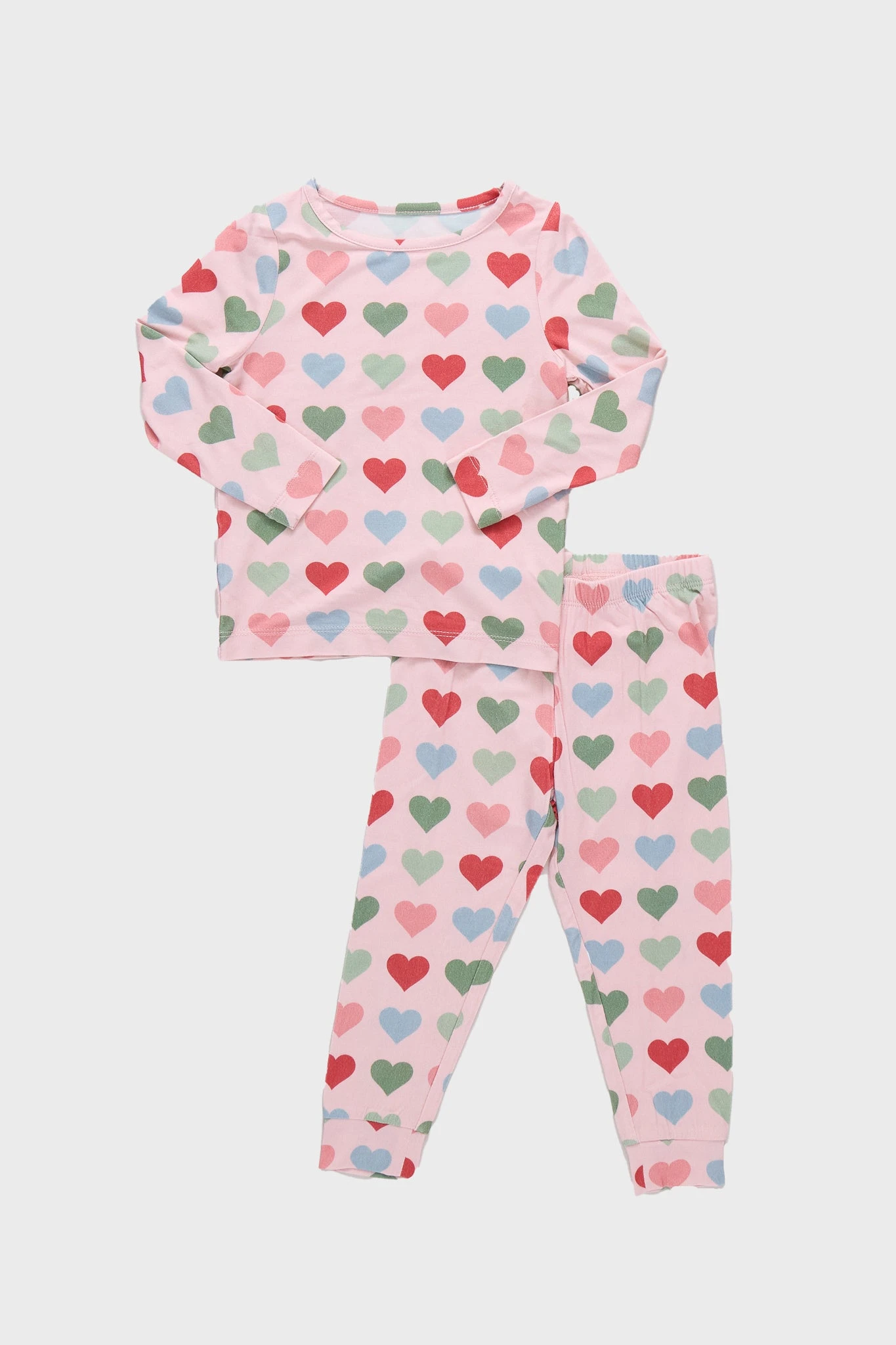 Pink Small Hearts Kids Bamboo Pj Set 3 Pink Small Hearts Kids Bamboo Pj Set