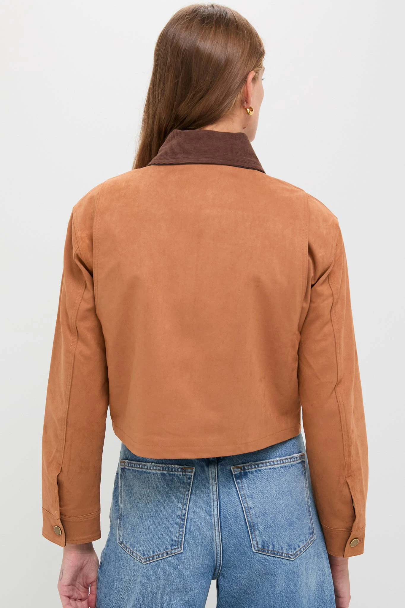 Camel Theo Suede Zip Up Chore Jacket 6 Camel Theo Suede Zip Up Chore Jacket - Image 4