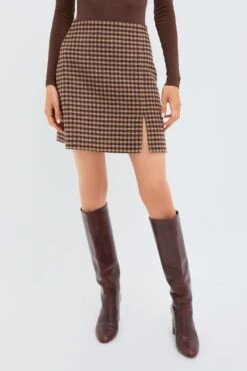 Vanessa Bruno Noir And Noisette Mimi Mini Skirt