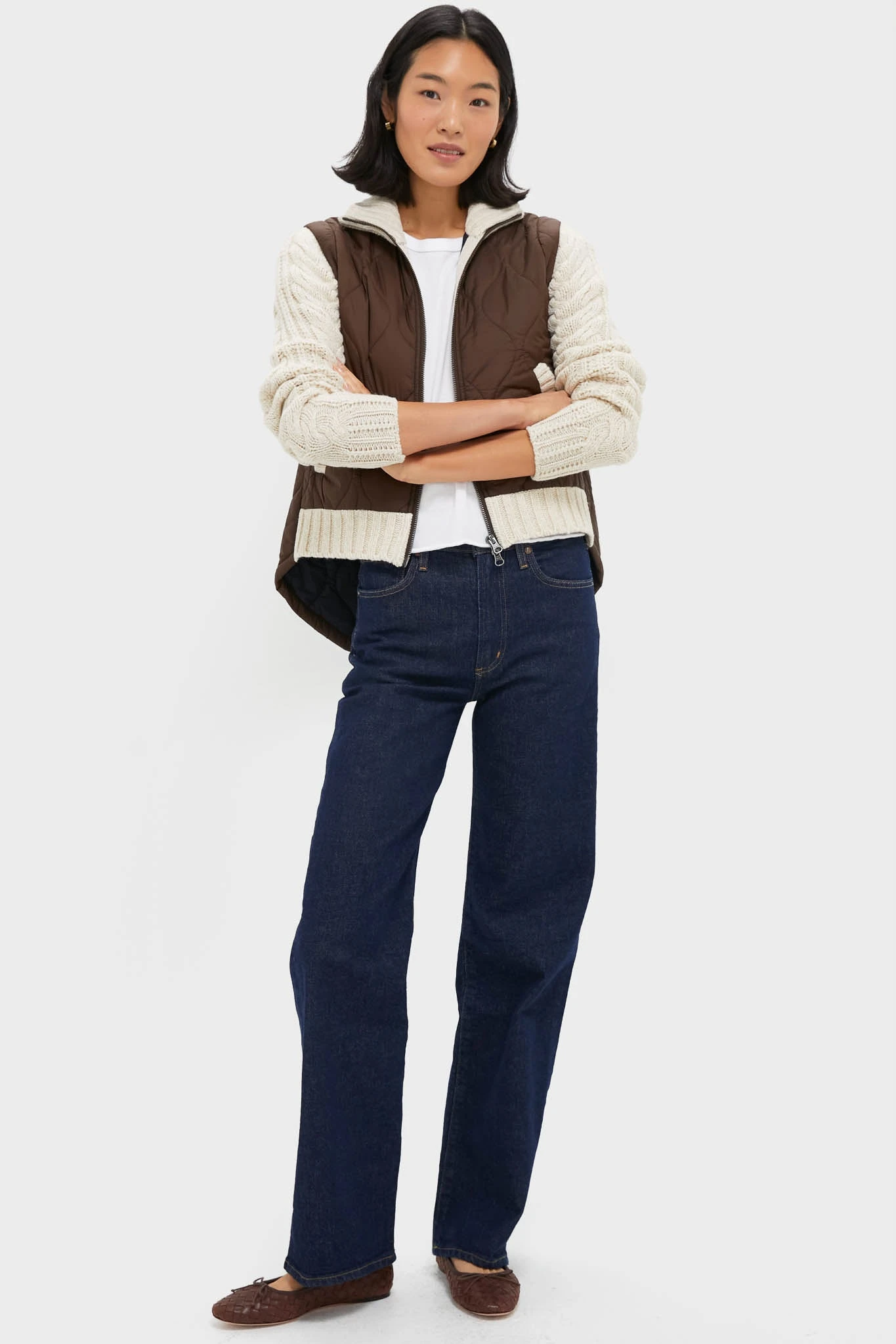 Veronica Beard Mocha And Heathered Sand Patra Mixed Media Jacket 8 Veronica Beard Mocha And Heathered Sand Patra Mixed Media Jacket - Image 6