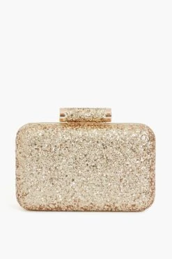 Gold Rosie Glitter Clutch
