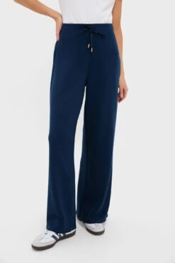 Navy Wide Leg Comfort Stretch Finn Sweatpants