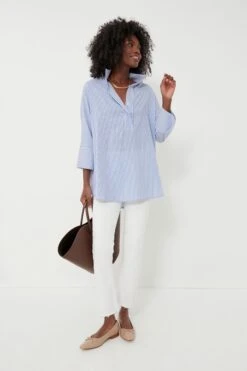 Blue Stripe Willow Blouse -Urban Motion eJVKFrppCghuR3pEhj9Jmqv7hbckBg1c 1
