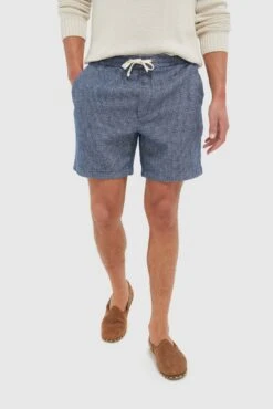 Marine Layer Navy Textured Saturday Beach Short