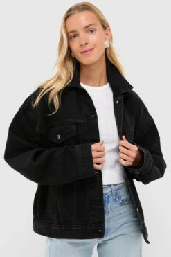 Vintage Black Sia Denim Jacket