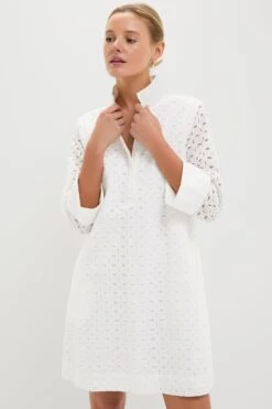 White Eyelet Megan Dress