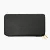 Black Pebble Leather Travel Wallet