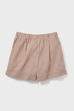 Mocha Cotton Gingham Augusta Shorts -Urban Motion fIUbrluE6PVasvUnXVZQseW9Bkelo8Ch 1