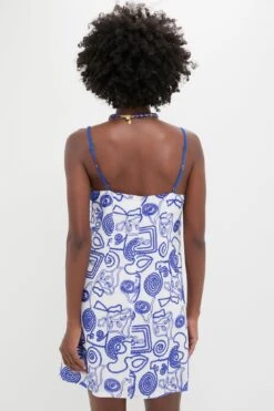 White & Royal Blue Applique Santorini Mini Dress -Urban Motion fbQ6h89K1EwOU6xHbp6sm9gZWFQwFzPg 1