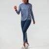 Navy Trellis Gingham Long Sleeve Ryan Boyfriend Tee -Urban Motion fc4nmwdY4ciJtgbbVlwN7sPySeEemgeB 1