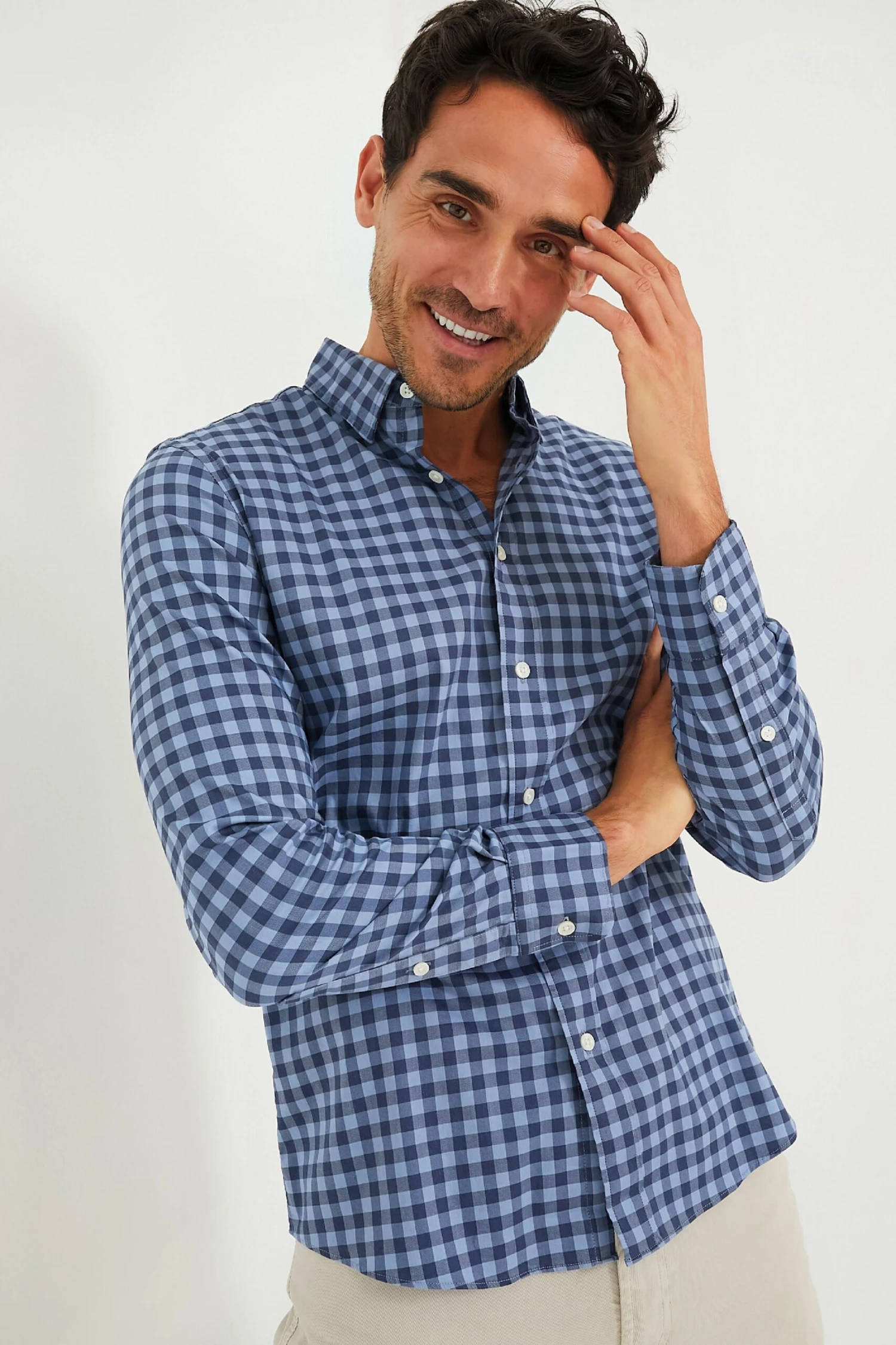 Navy Skies Check Movement Shirt 4 Navy Skies Check Movement Shirt - Image 2