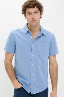 Light Blue Short Sleeve Saltaire Shirt