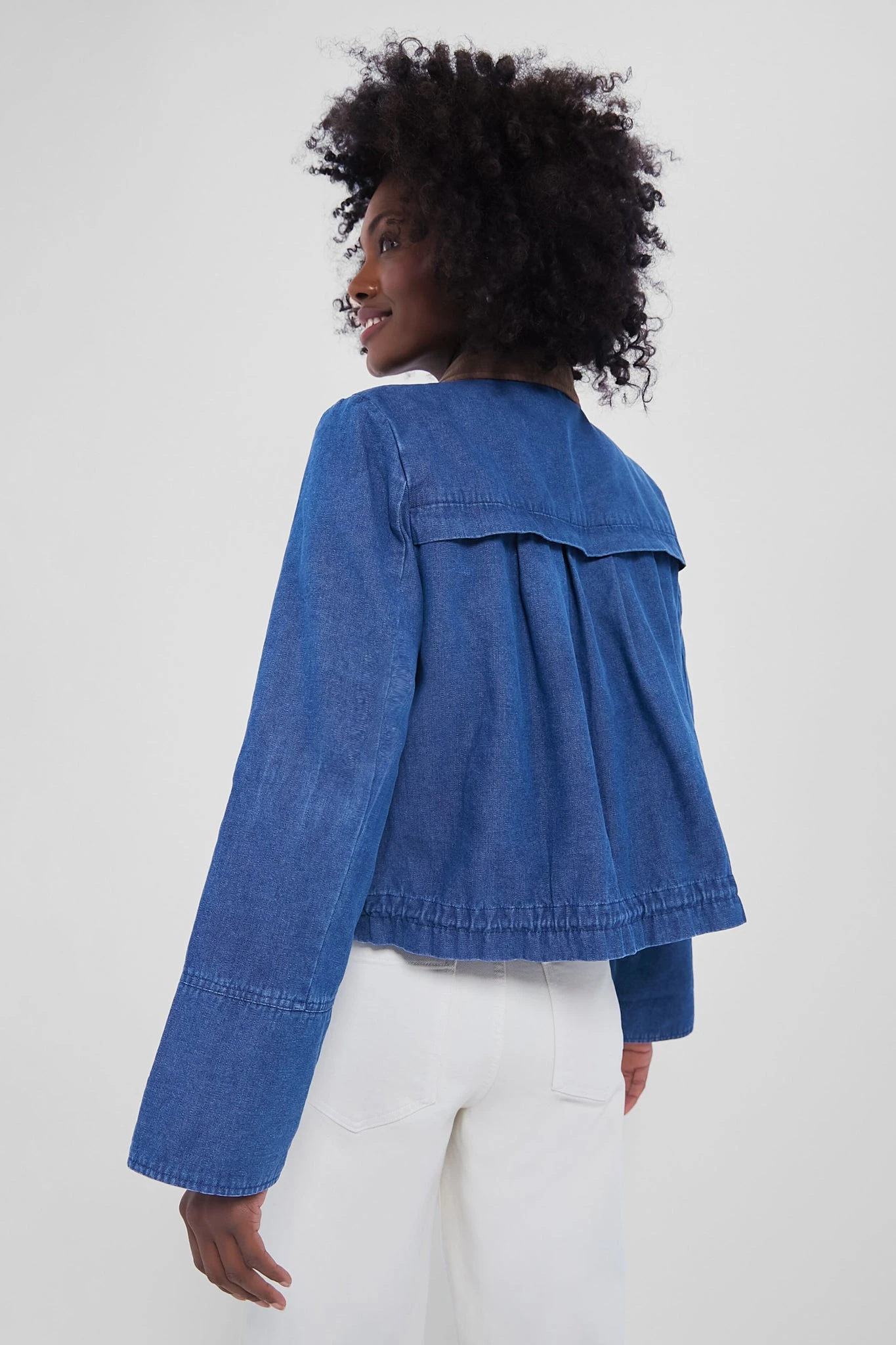 Denim Cropped Connolly Jacket 7 Denim Cropped Connolly Jacket - Image 5