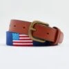 Navy American Flag Needlepoint Childrens Belt