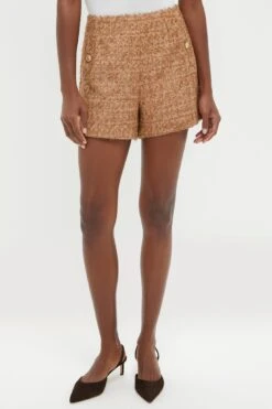 Tan Tweed Knox Shorts