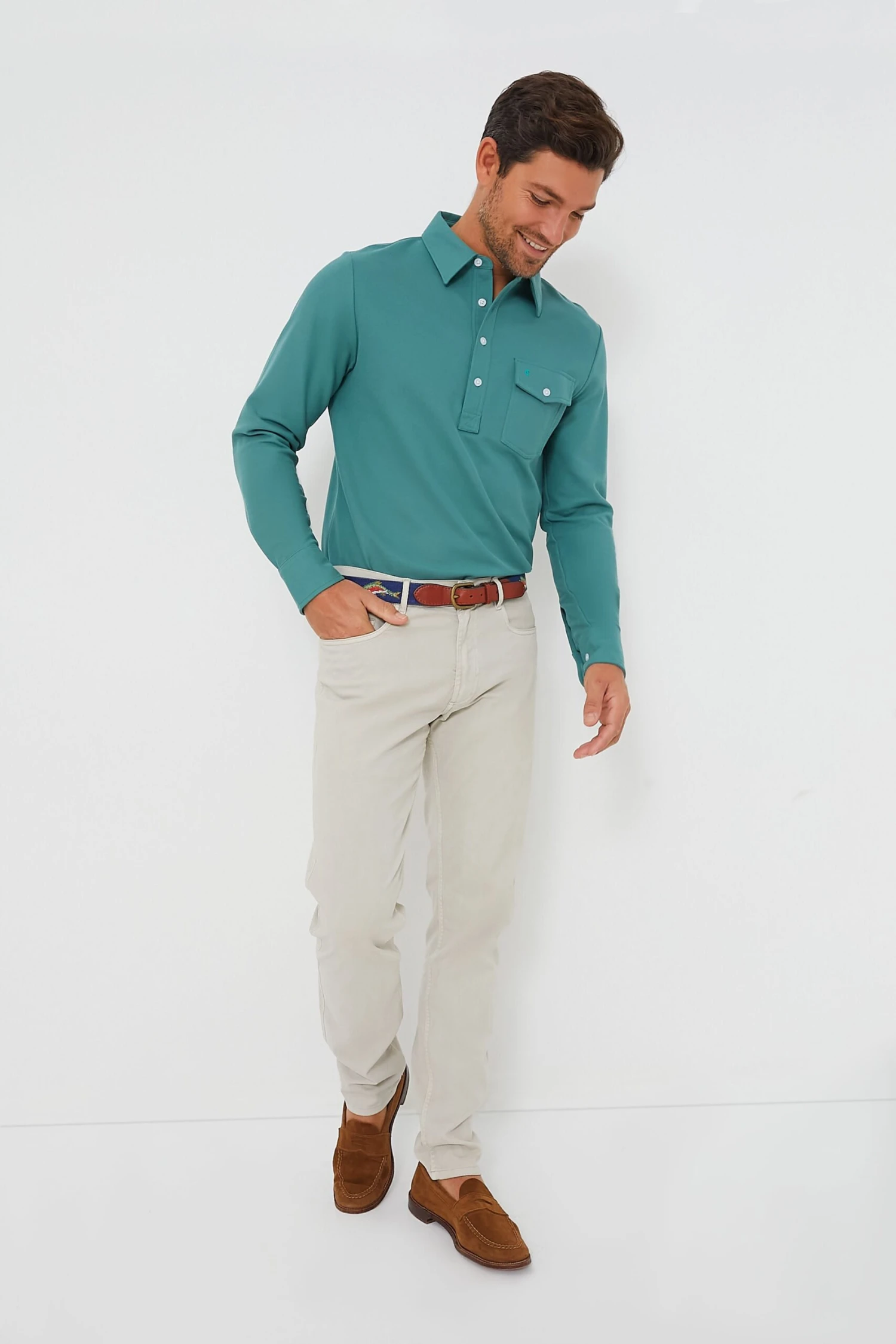 Navy Rainbow Trout And Fly Needlepoint Belt 4 Navy Rainbow Trout And Fly Needlepoint Belt - Image 2