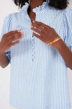 Blue Stripe Selena Blouse 12 Blue Stripe Selena Blouse -Urban Motion jZyCeeJiCWQ4RPl2bAFj0wdSPWb1DHUf 1
