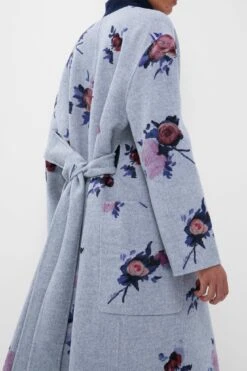 Erdem Painted Rose Grey Melange Oversize Belted Coat -Urban Motion jdybyMBTytnaAskLbw6PqgQpmIAU8fHm 1